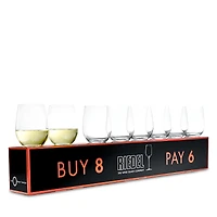 Riedel O Stemless Chardonnay Glasses, Pay 6 Get 8