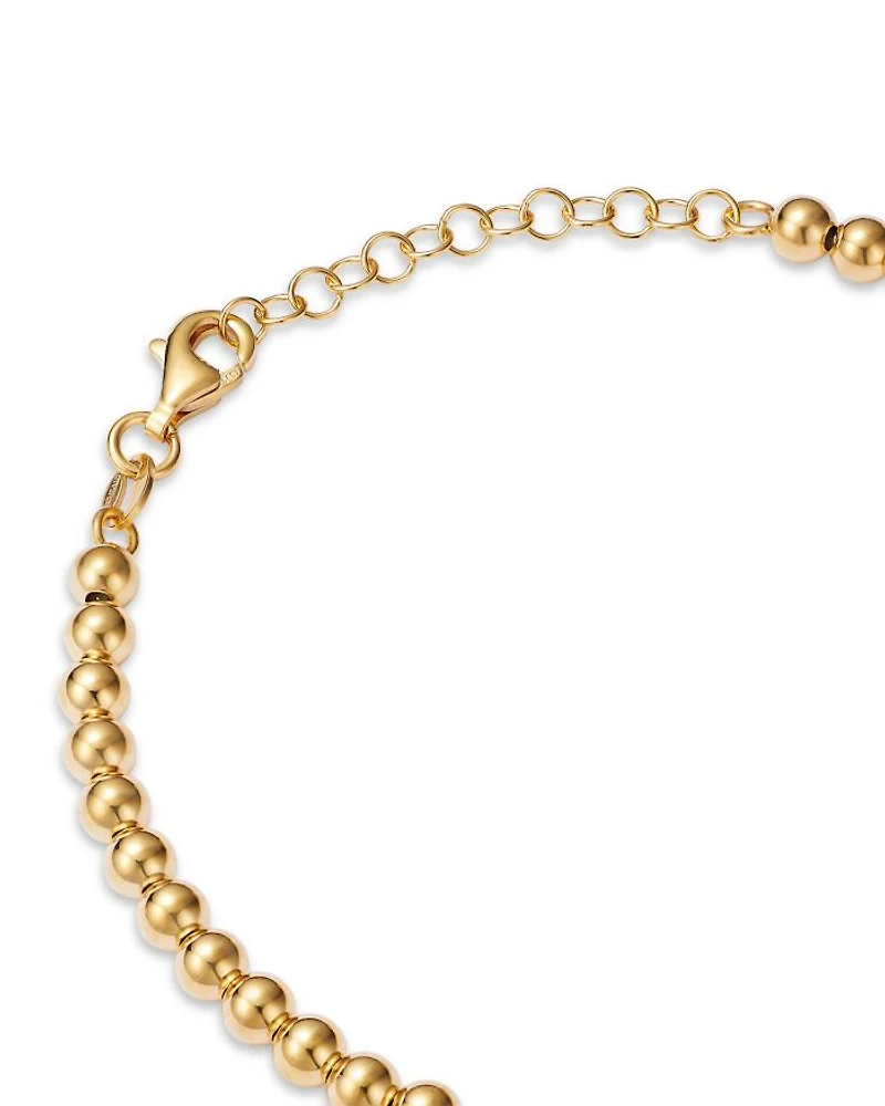 14K Yellow Gold Polished Bead Link Bracelet