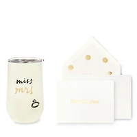 kate spade new york Miss to Mrs. Stemless Wine Tumbler and Notecard