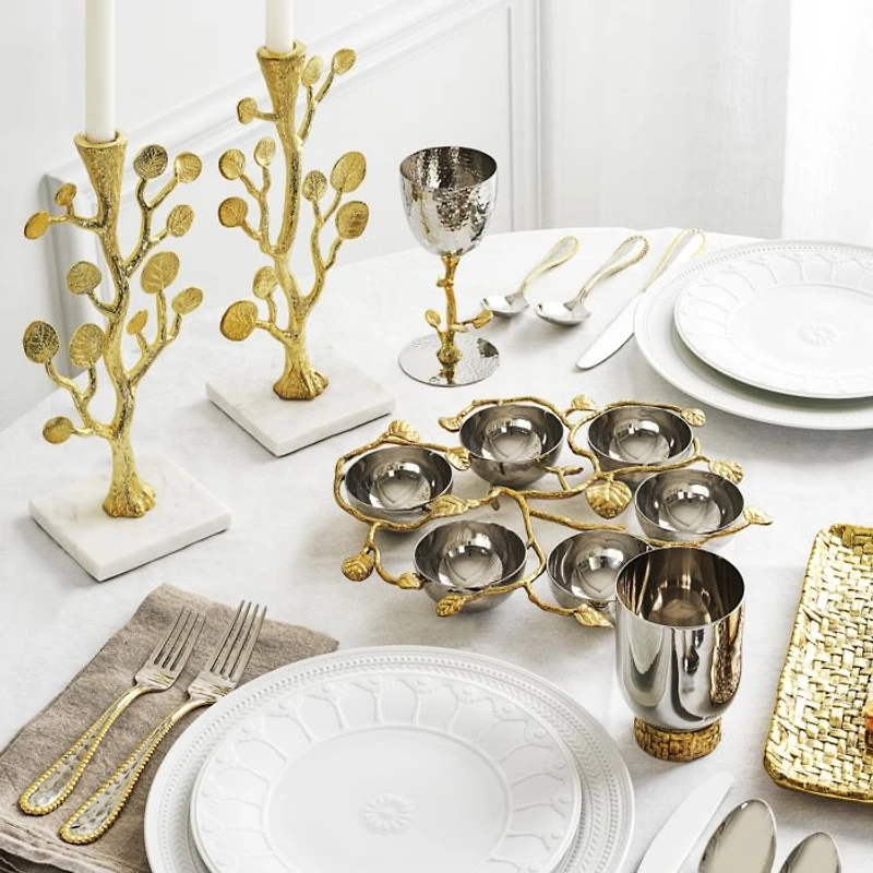 Botanical Leaf Gold Candleholders