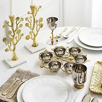 Botanical Leaf Gold Candleholders