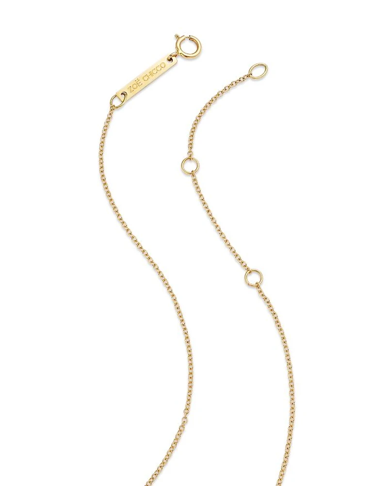 14K Yellow Gold White Pearls Cultured Freshwater Pearl Solitaire Pendant Necklace, 14-16"