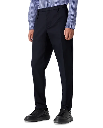Emporio Armani Cotton Stretch Pleated Pants