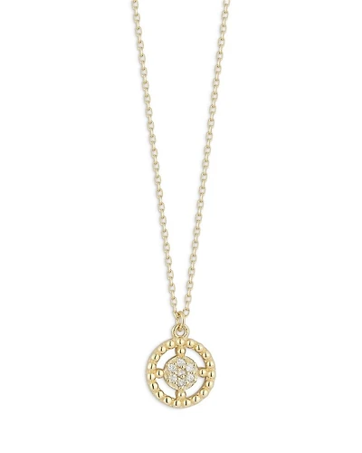14K Yellow Gold Diamond Circle Necklace, 16"