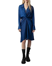 Rozo Twist Front Satin Dress
