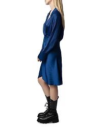 Rozo Twist Front Satin Dress