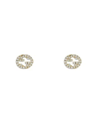 18K Yellow Gold Interlocking G Diamond Stud Earrings