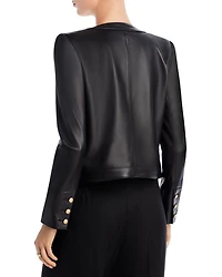 Jayde Leather Open Front Jacket
