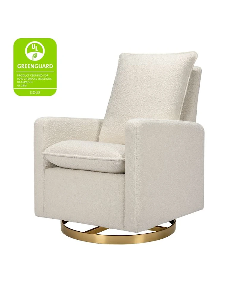 Cali Pillowback Swivel Glider in Boucle