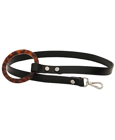 Shaya Pets Short Susan Leather Dog Leash with Acrylic Handle