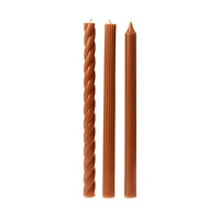 Assorted Burnt Orange Candle Tapers 3-pack, 7.65 oz.