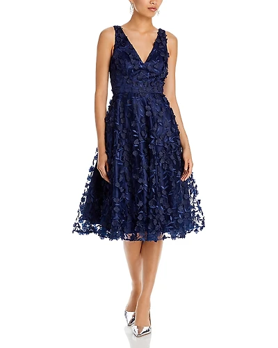 Eliza J V Neck Fit and Flare Dress