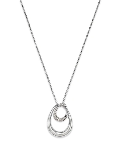 Georg Jensen Sterling Silver Offspring Pave Diamond Pendant Necklace, 17.72