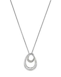 Georg Jensen Sterling Silver Offspring Pave Diamond Pendant Necklace, 17.72