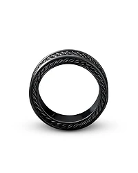 Men's Streamline® Three Row Band Ring Black Titanium with Diamonds, 8.5mm
