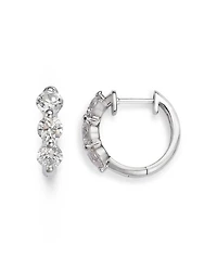 Diamond Hoop Earrings 14K White Gold, 0.5-1.5 tcw