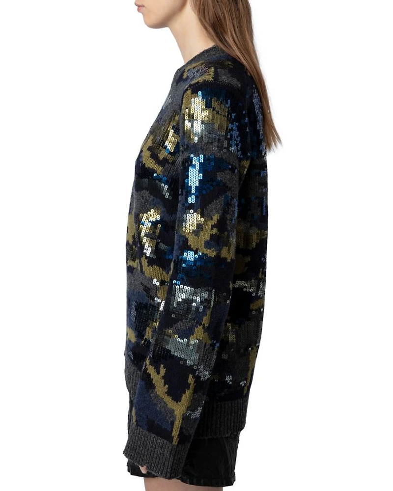 Cosmy Camo Sequin Sweater