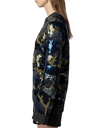 Cosmy Camo Sequin Sweater