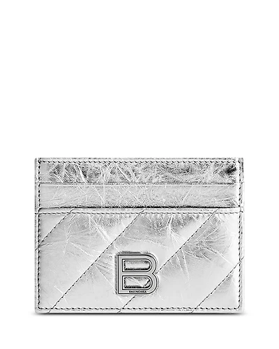 Balenciaga Crush Card Holder Metallized Quilted