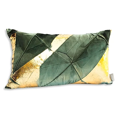 Aviva Stanoff Gold Facet Cinder Hand-Painted Velvet Pillow