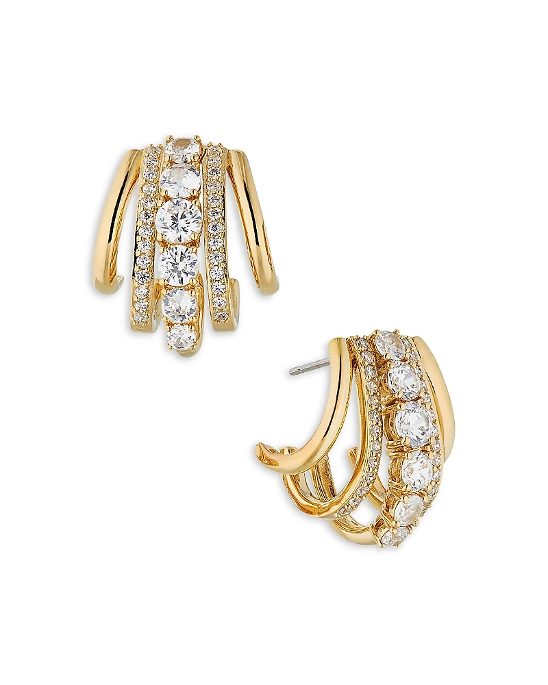 Nadri Cleo Mixed Hoop Earrings