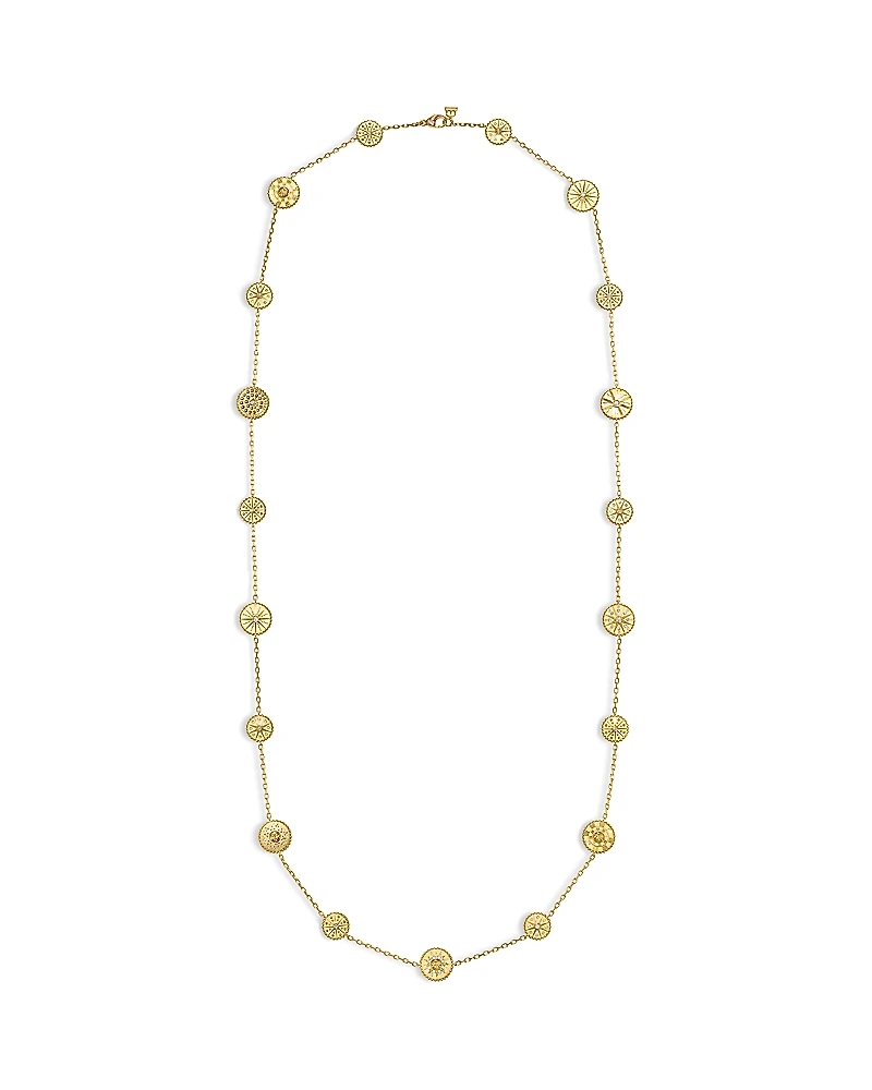 Temple St. Clair 18K Yellow Gold Diamond Orbit Station Necklace, 32