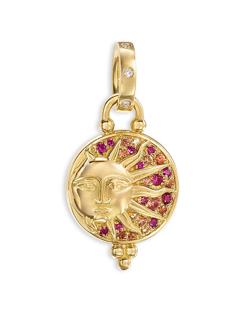 Temple St. Clair 18K Yellow Gold Ruby, Orange Sapphire & Diamond Eclipse Pendant