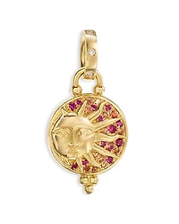 Temple St. Clair 18K Yellow Gold Ruby, Orange Sapphire & Diamond Eclipse Pendant
