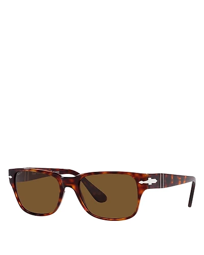 Persol Polarized Rectangle Sunglasses, 55mm