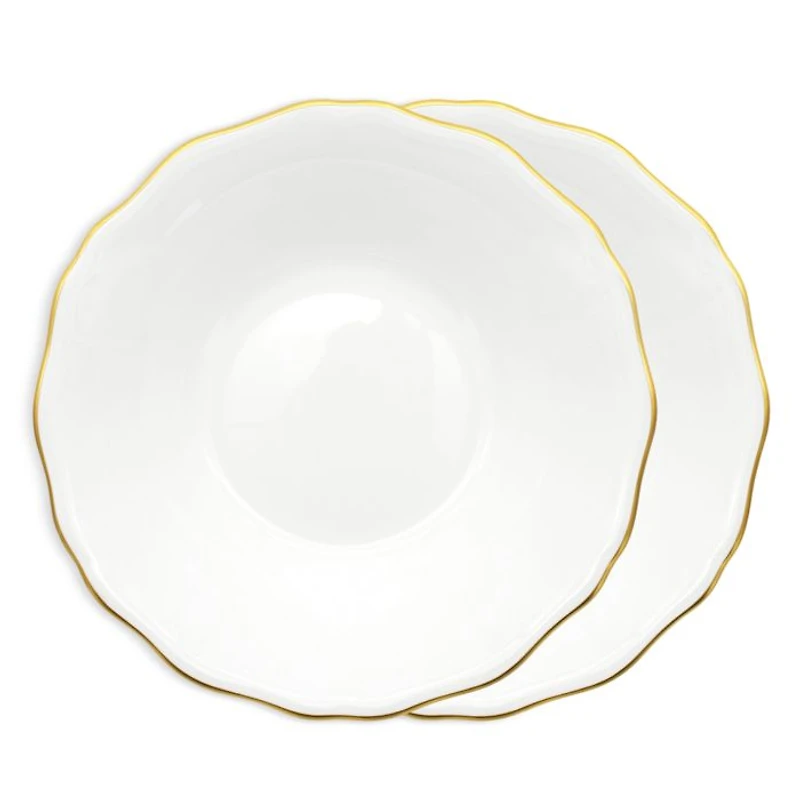 Amelie Brushed Gold 9" Soup Pasta Bowl, Set of 2
