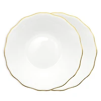 Amelie Brushed Gold 9" Soup Pasta Bowl, Set of 2
