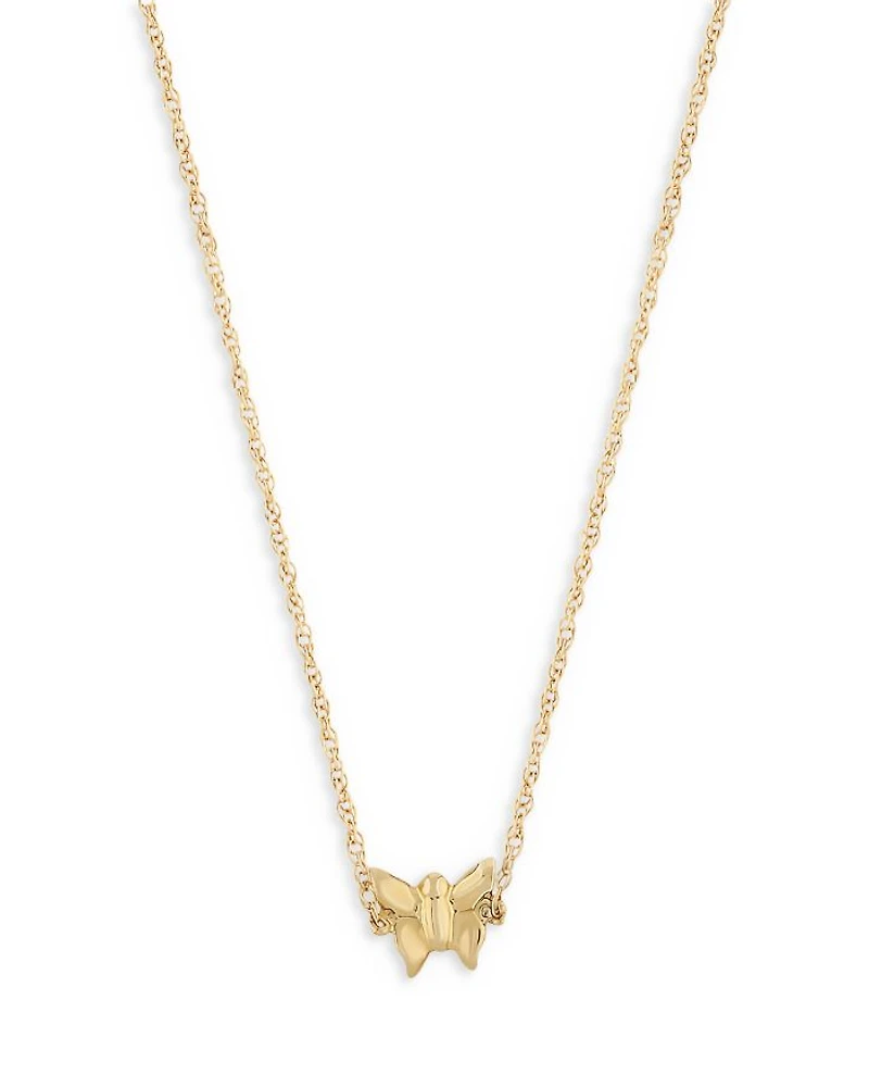 Children's Butterfly Pendant Necklace in 14K Yellow Gold
