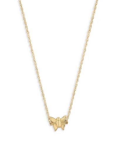 Children's Butterfly Pendant Necklace in 14K Yellow Gold