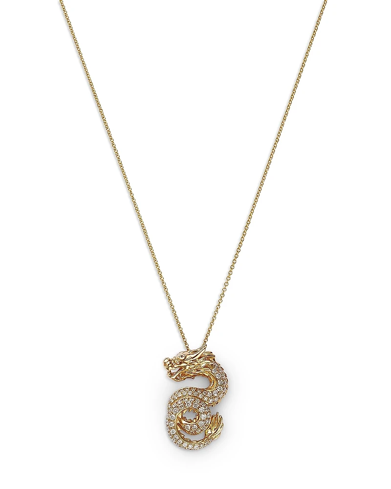 Bloomingdale's Fine Collection Diamond Dragon Pendant Necklace