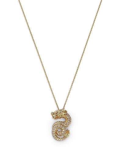 Bloomingdale's Fine Collection Diamond Dragon Pendant Necklace