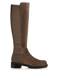 Women's Halfnhalf Bold Suede & Stretch Knee High Boots
