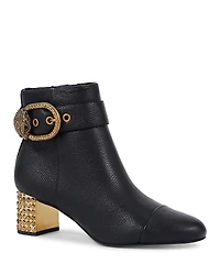 Kurt Geiger London Women's Mayfair Eagle Head Buckle Black High Heel Ankle Boots