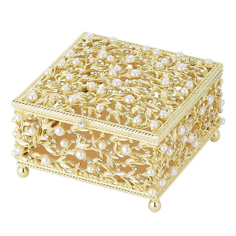 Olivia Riegel Eleanor Gold Tone Crystal Embellished Box