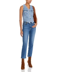 Stove Pipe High Rise Straight Jeans Mid 70s