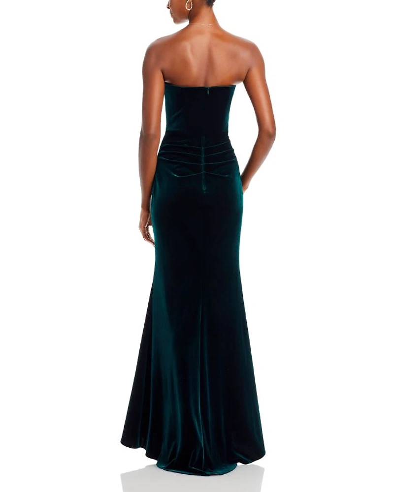 Velvet Strapless Gown - Exclusive