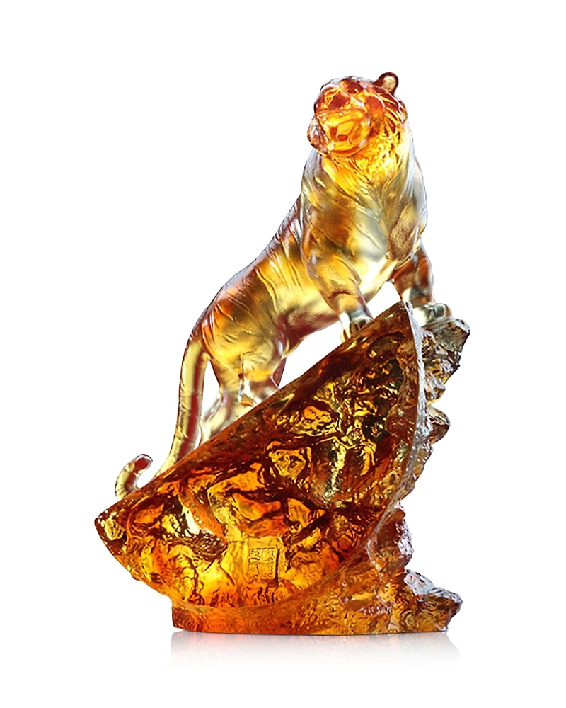 Liuli Peak of Satisfaction Tiger Crystal Figure