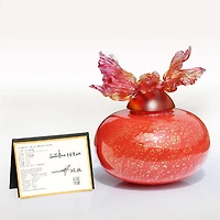 Golden Jade Joy, a Vase of Riches Crystal Figure