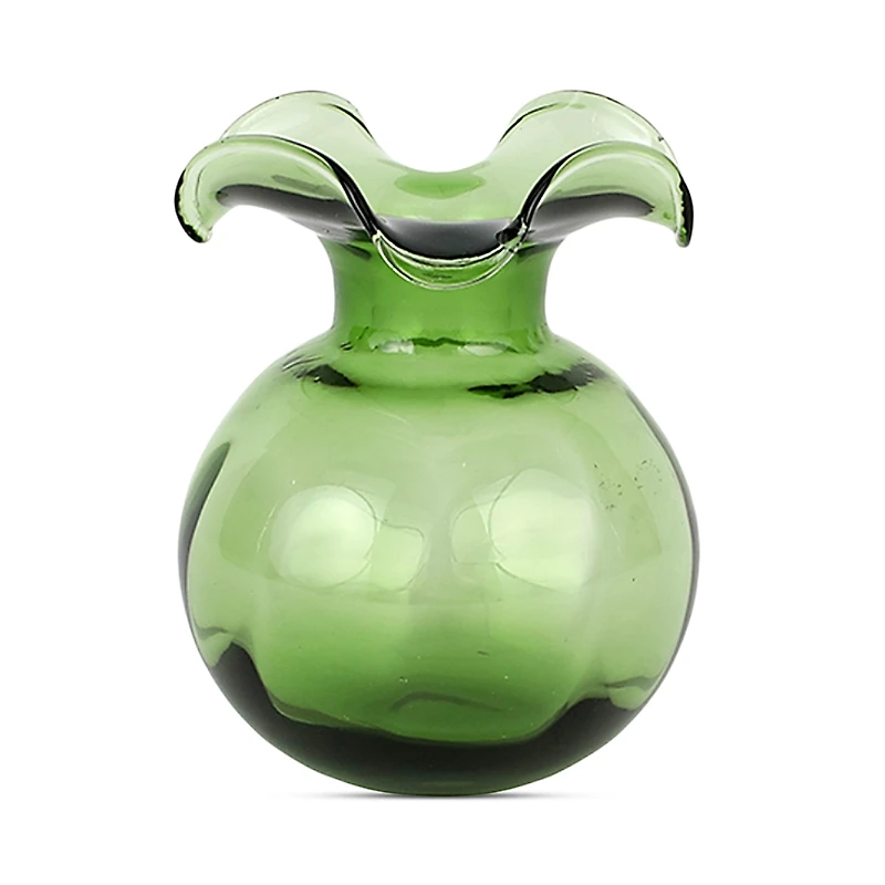 Vietri Hibiscus Glass Dark Green Bud Vase