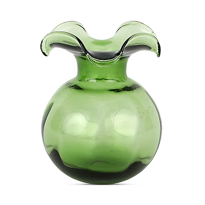Vietri Hibiscus Glass Dark Green Bud Vase