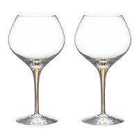 Orrefors Intermezzo Bouquet Gold Wine Glass, Set of 2 - Exclusive