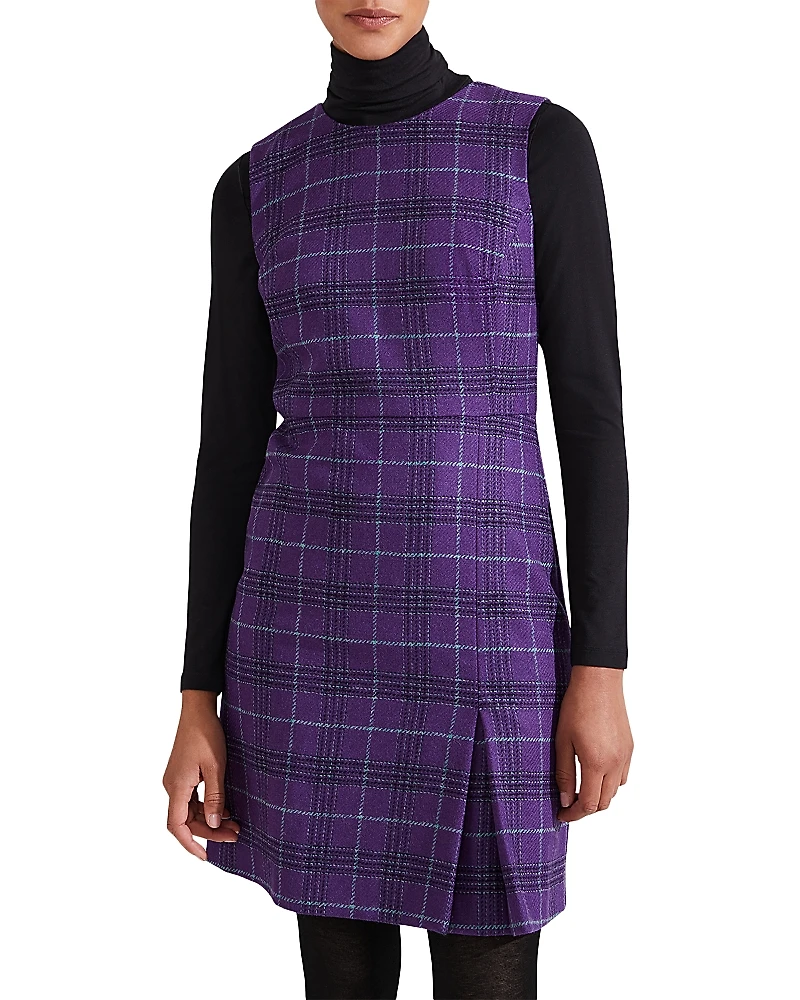 Hobbs London Avery Plaid Wool Dress