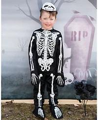 Glow the Dark Skeleton Shirt, Pants, and Mask Costume - Ages 3-8 Years