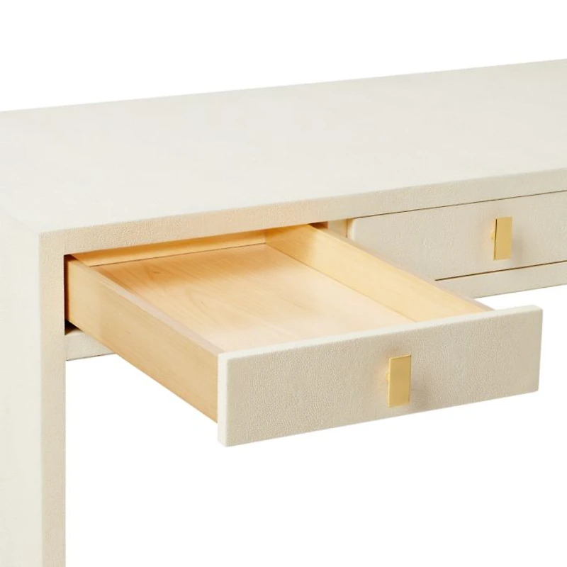Shagreen Embossed Vanity Table & Stool Set