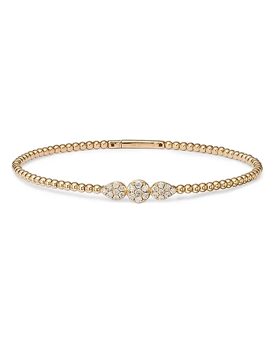 Bloomingdale's Fine Collection Diamond Triple Cluster Bead Bangle Bracelet