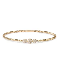 Bloomingdale's Fine Collection Diamond Triple Cluster Bead Bangle Bracelet